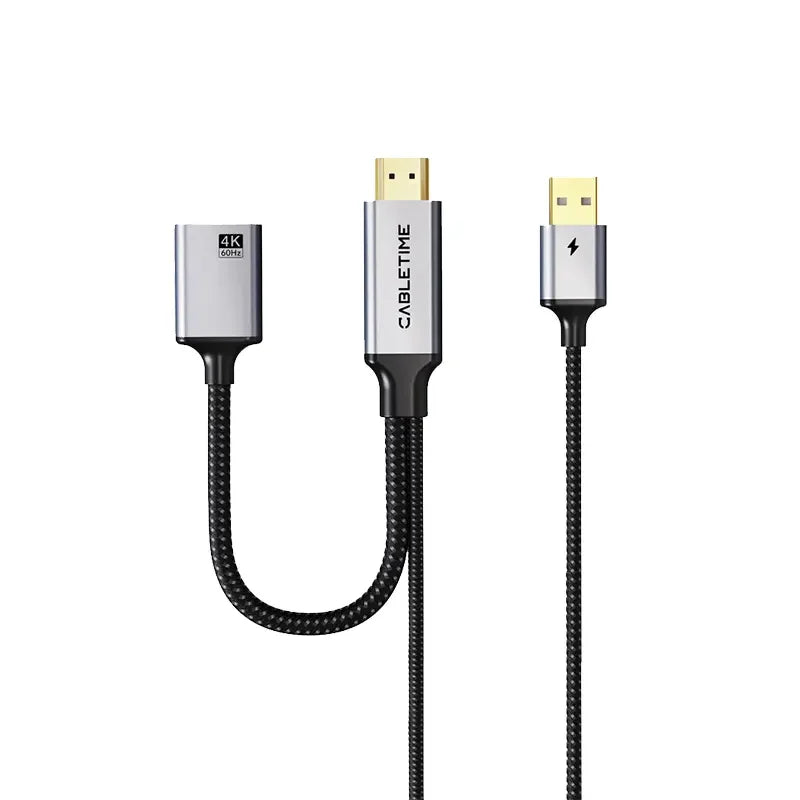 CABLETIME CP51B Adaptador HDMI Macho a DisplayPort 4K Hembra CT-HMDF4K-AG