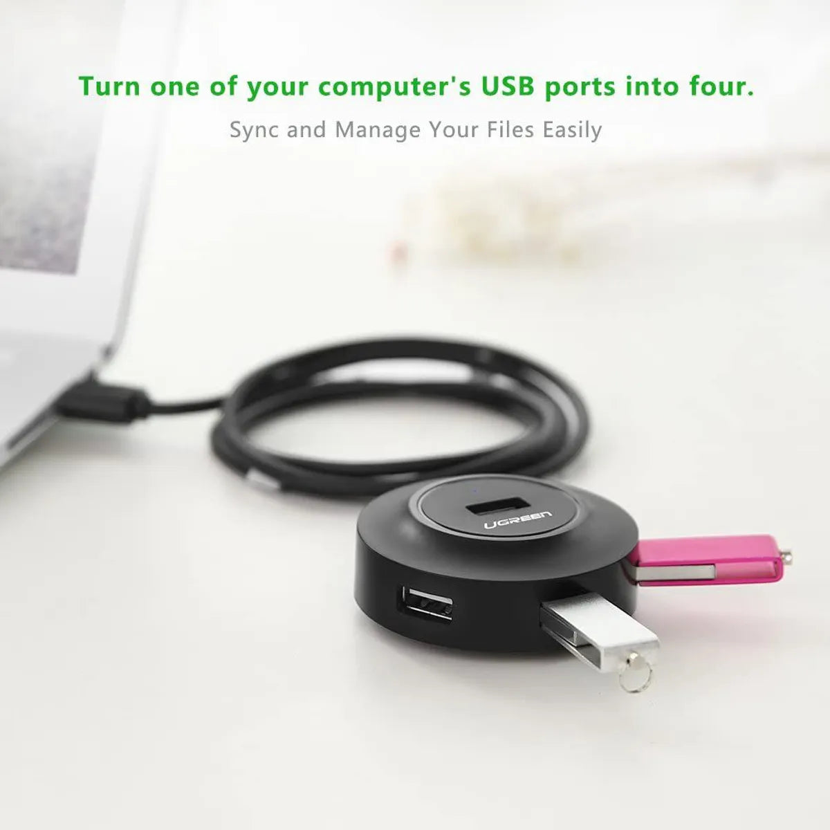 UGREEN CR106 20277 Hub de 4 Puertos USB 2.0 Adaptador Portable