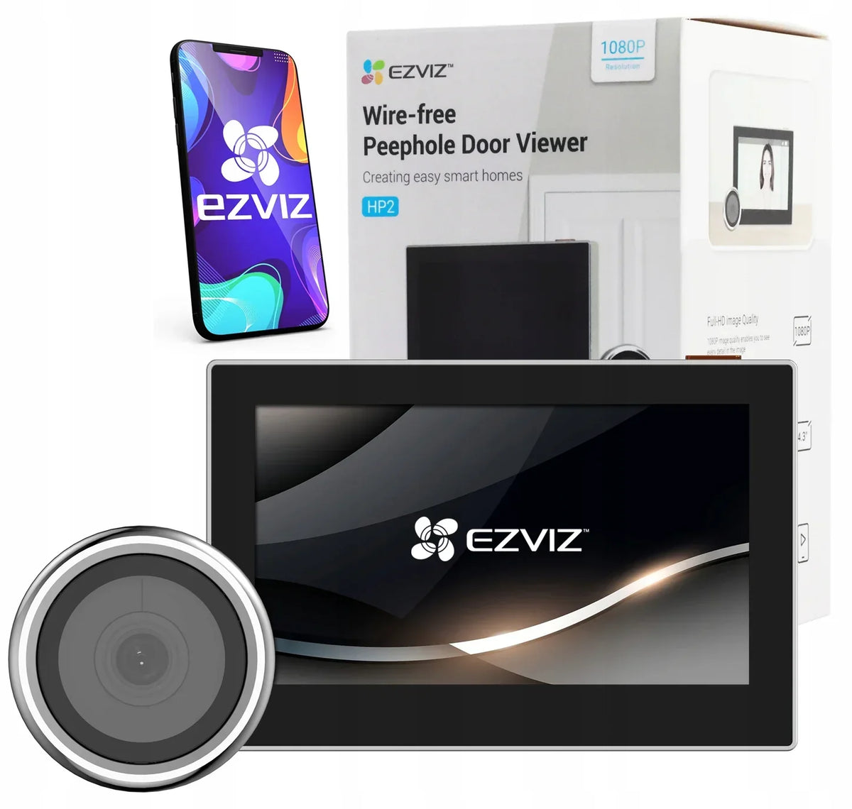 EZVIZ HP2 Mirilla Ojo Mágico de Puerta Inalámbrica WIFI con Pantalla 4.3"
