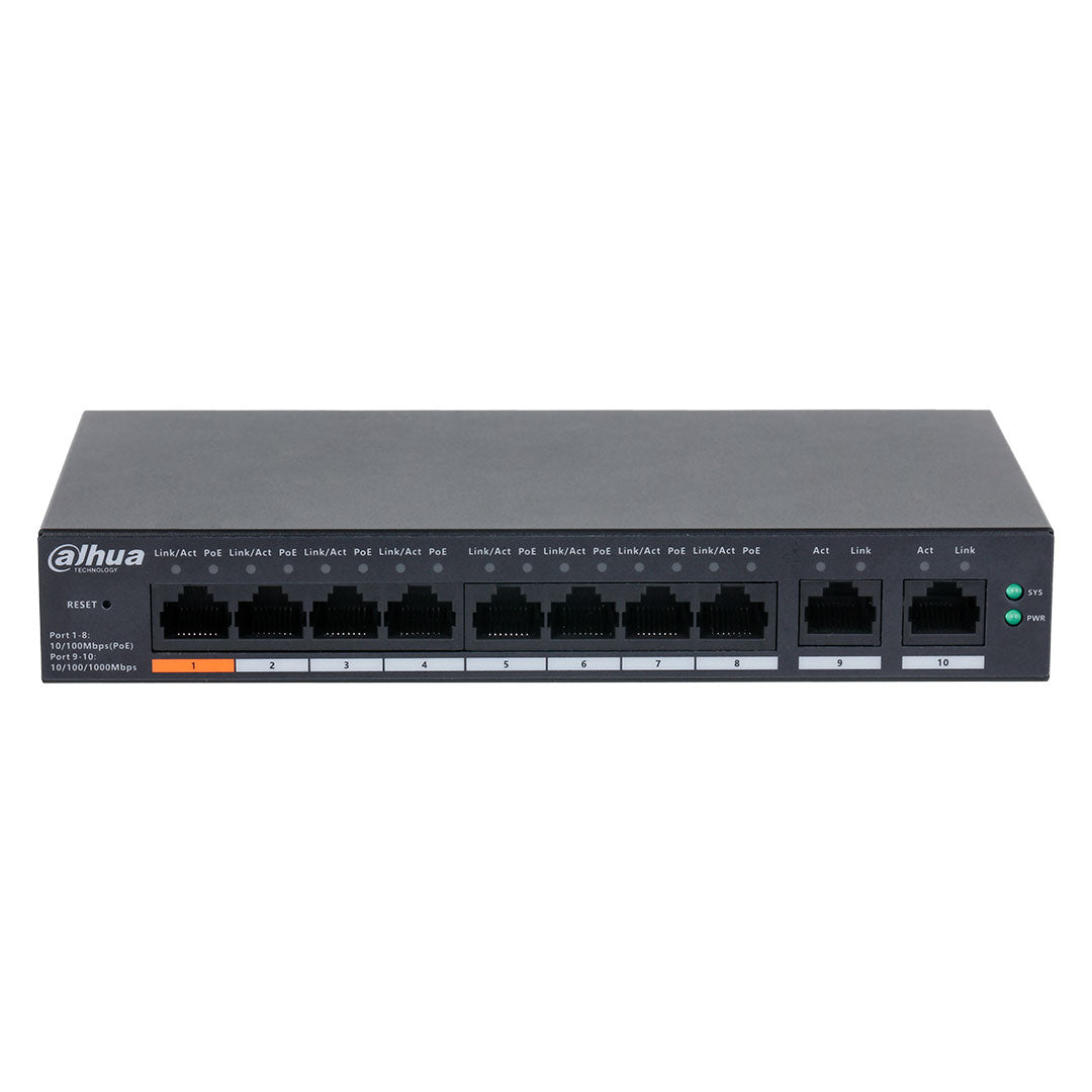 DAHUA CS4010-8ET-60 Switch de escritorio administrado en nube de 10 puertos con PoE de 8 puertos