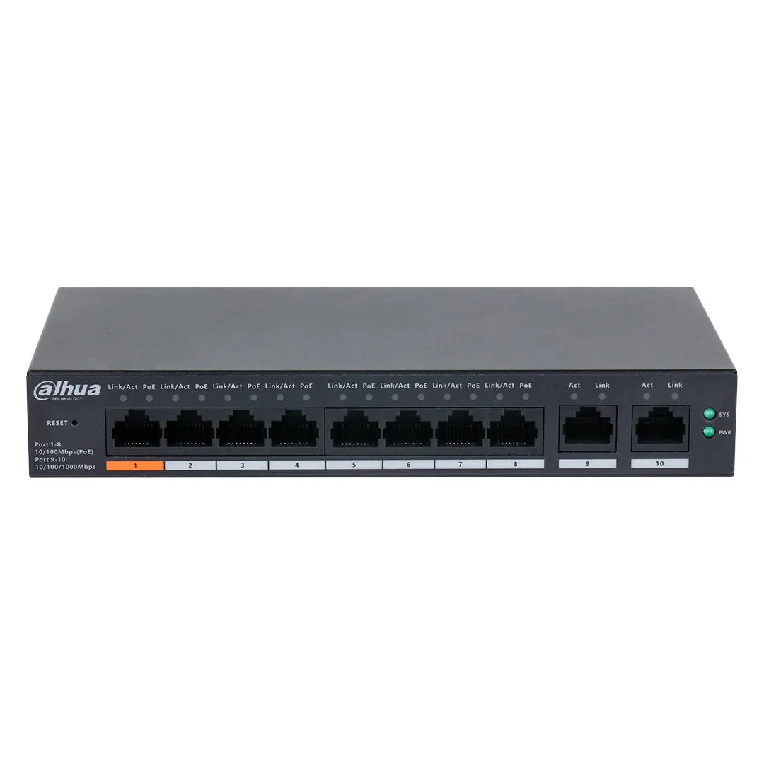 DAHUA CS4010-8ET-60 Switch de escritorio administrado en nube de 10 puertos con PoE de 8 puertos
