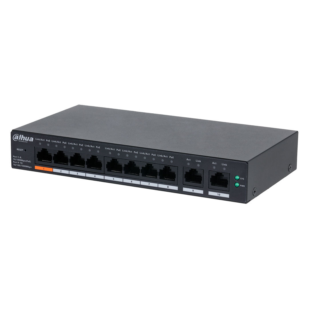 DAHUA CS4010-8ET-60 Switch de escritorio administrado en nube de 10 puertos con PoE de 8 puertos