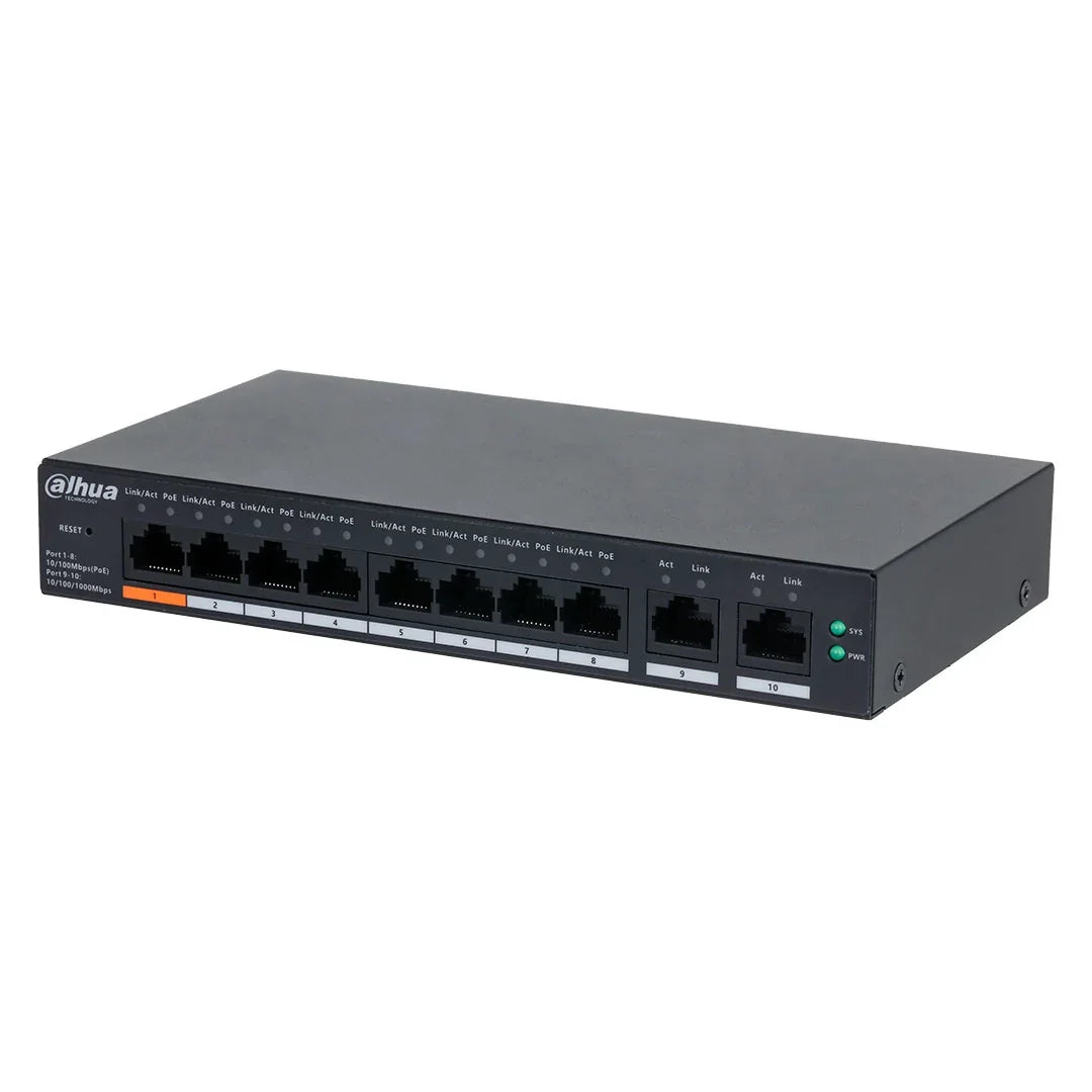 DAHUA CS4010-8ET-60 Switch de escritorio administrado en nube de 10 puertos con PoE de 8 puertos