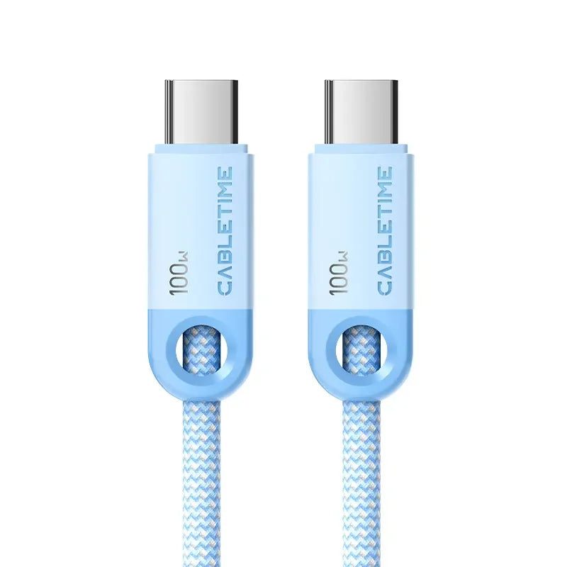 CABLETIME CUP0H Cable USB-C Trenzado 100W de 1m CT-CM100-PBL1