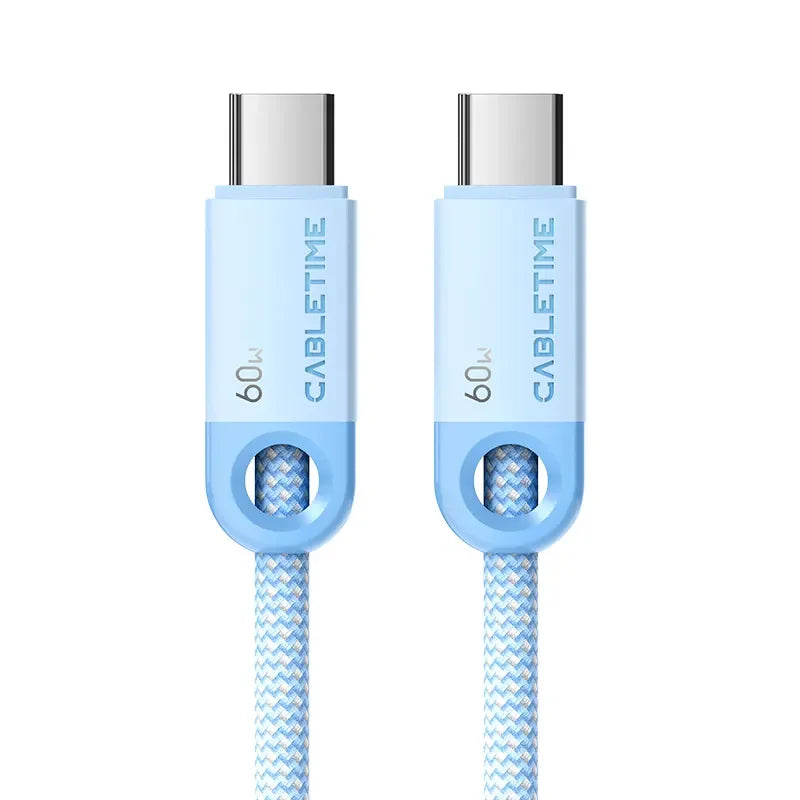 CABLETIME CUP3H Cable USB-C Trenzado 60W 1m CT-CM60-PBL1