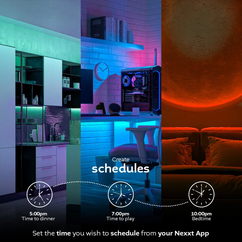 NEXXT SOLUTIONS NHB-S616 Tira de Luz Led Neon Wifi Inteligente RGBIC 5m