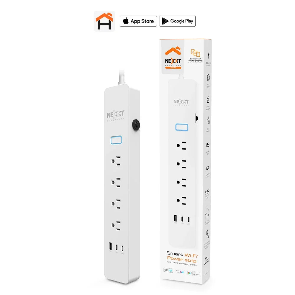 NEXXT SOLUTIONS NHP-E710 Supresor de Picos Wifi Inteligente 4 Tomas + USB-A y USB-C