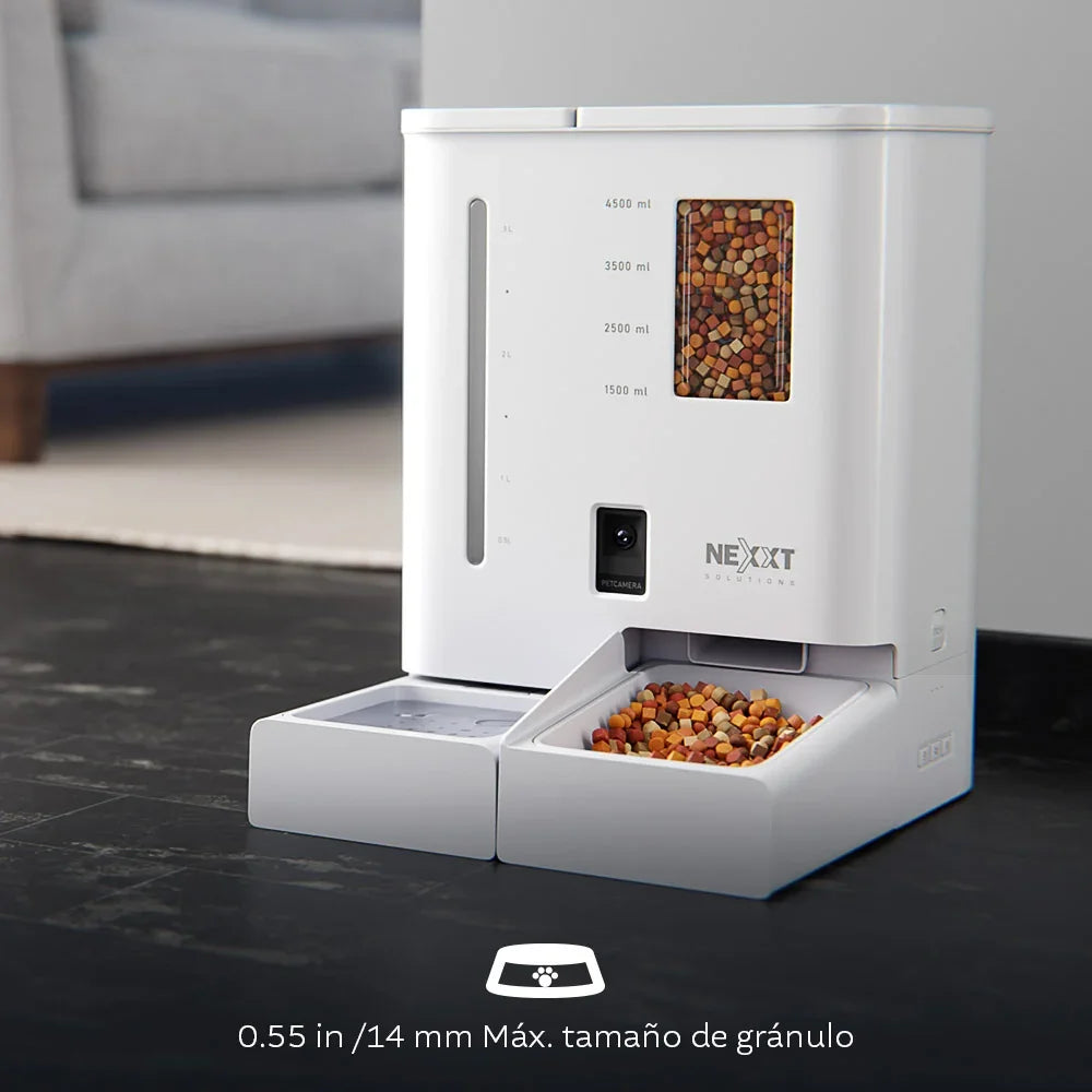 NEXXT SOLUTIONS NHA-P710 Dispensador Inteligente de Alimento y Agua para Mascotas con Cámara 2K