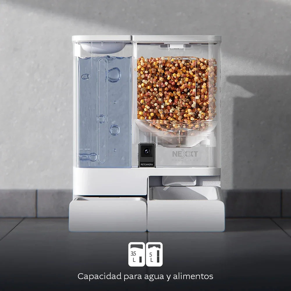 NEXXT SOLUTIONS NHA-P710 Dispensador Inteligente de Alimento y Agua para Mascotas con Cámara 2K