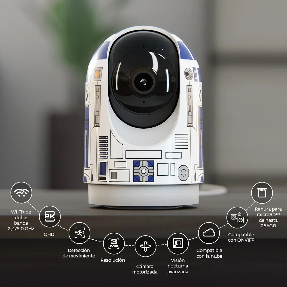 NEXXT SOLUTIONS NHC-IP15 R2 Cámara de Seguridad WIFI 3MP 360° STAR WARS R2D2