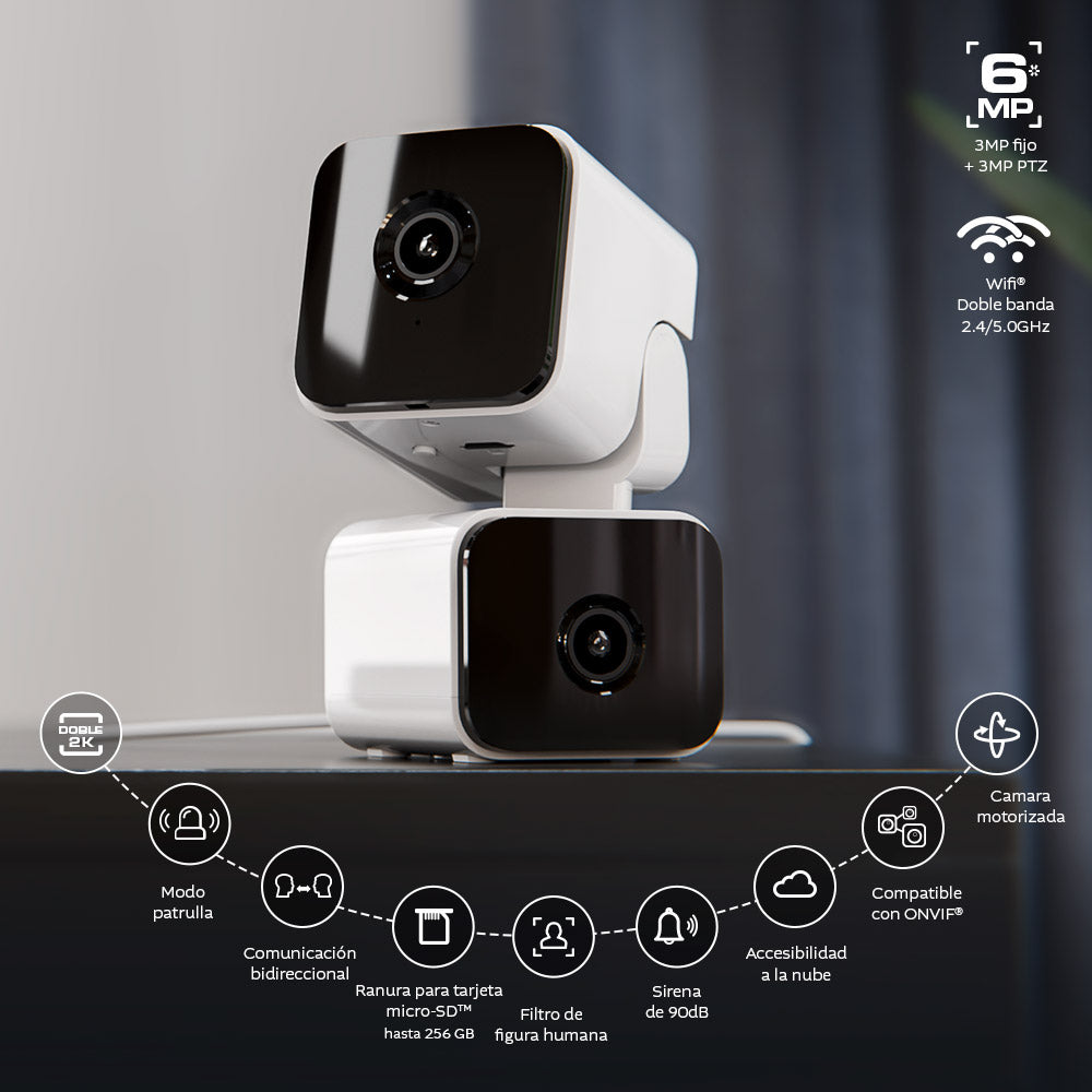 NEXXT SOLUTIONS NHC-IP30DL Cámara de Seguridad Wifi 3MP+3MP Doble Lente