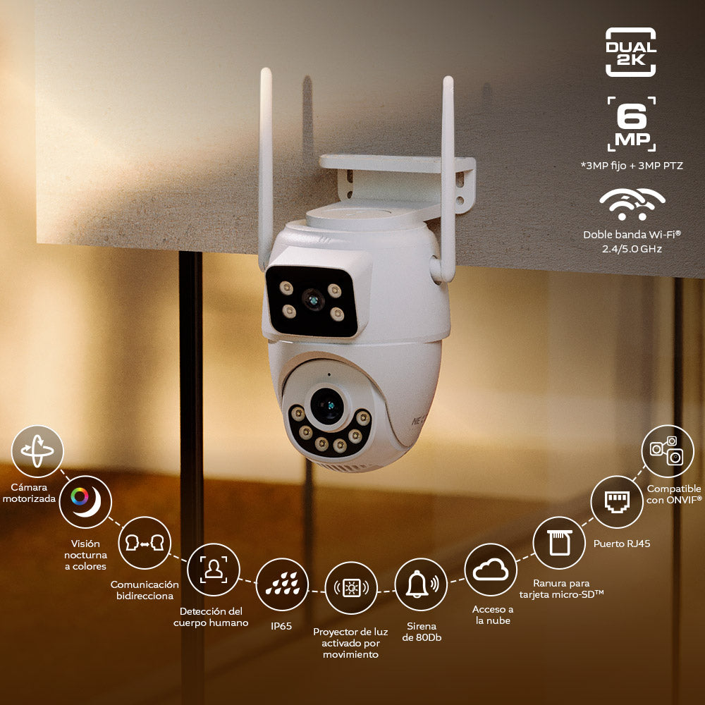 NEXXT SOLUTIONS NHC-OP30DL Cámara de Seguridad Wifi 4MP 2K+ PT 360 Exterior
