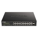 D-LINK DES-1018MPV2 Switch não gerenciável 16 portas Ethernet PoE 10/100 Mbps 2 portas Gigabit combo RJ45/SFP