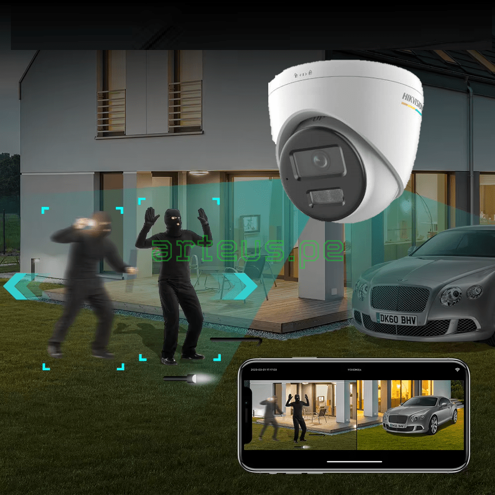 HIKVISION DS-2CD1327G2H-LIU Cámara de Seguridad IP 2MP Lente Fijo IR30 Audio