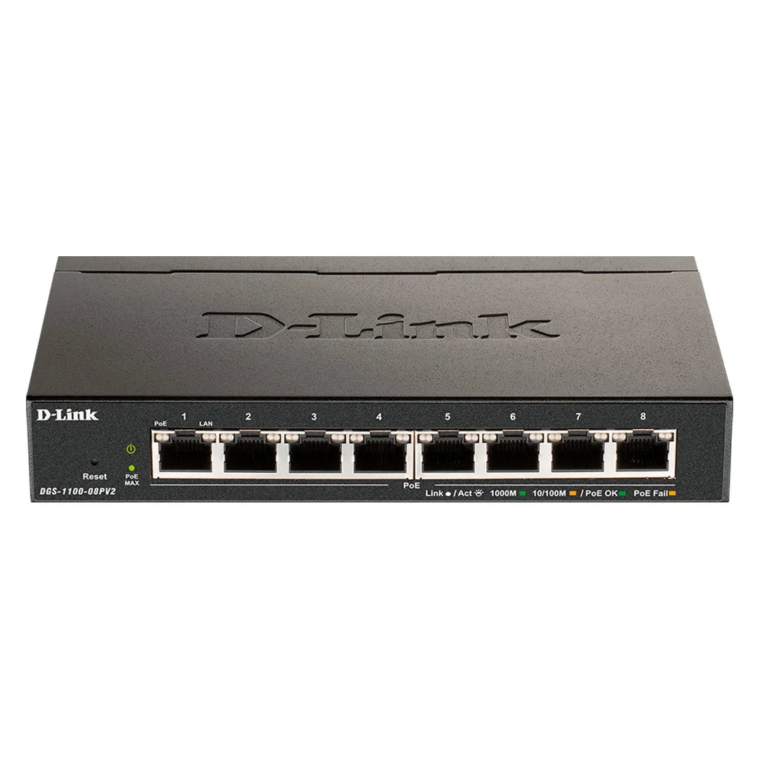 D-LINK DGS-1100-08P Switch administrable de 8 puertos RJ45 10/100/1000 Mbps PoE