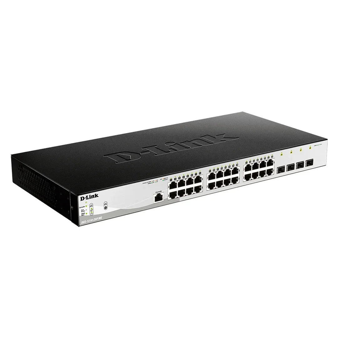 D-LINK DGS-1210-28P-ME Switch administrable de 24 puertos PoE 10/100/1000+ 4 puertos SFP/GBE 370W