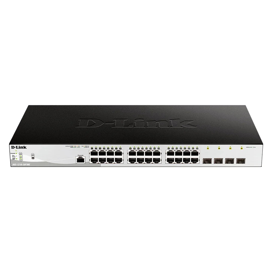 D-LINK DGS-1210-28P-ME Switch administrable de 24 puertos PoE 10/100/1000+ 4 puertos SFP/GBE 370W