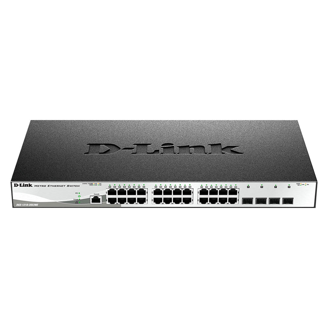 D-LINK DGS-1210-28X-ME Switch administrable de 24 puertos 10/100/1000 Mbps (no PoE)+ 4 puertos 10G SFP+