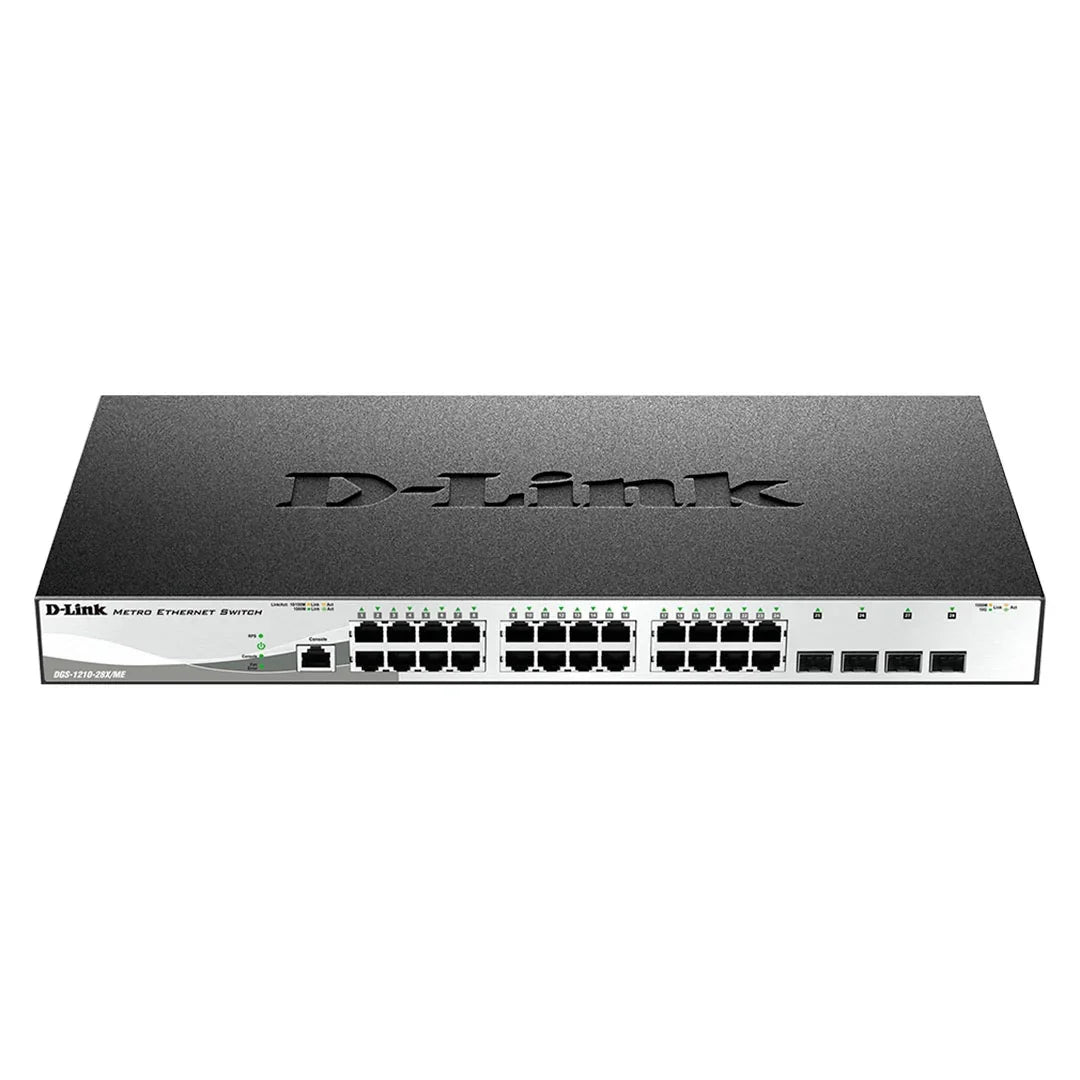 D-LINK DGS-1210-28X-ME Switch administrable de 24 puertos 10/100/1000 Mbps (no PoE)+ 4 puertos 10G SFP+