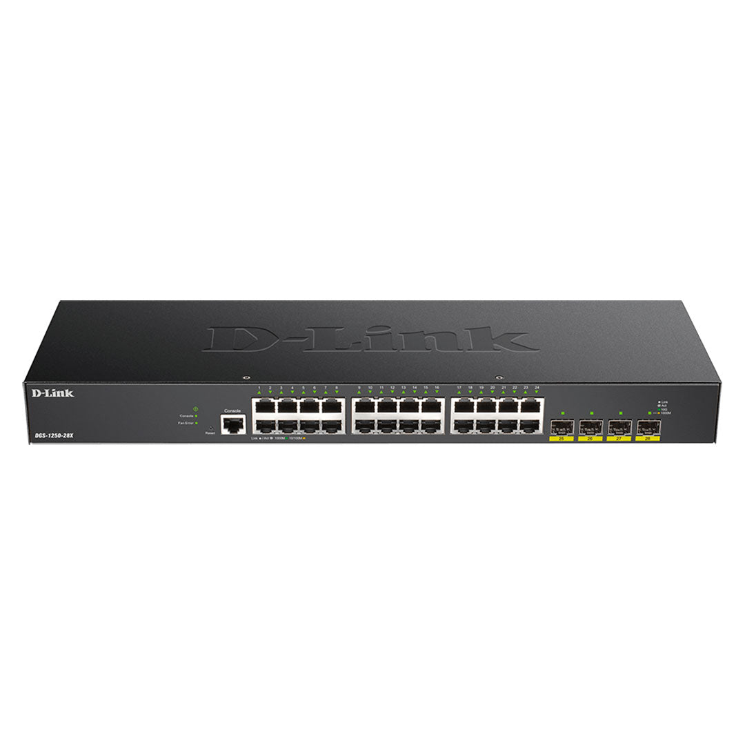 D-LINK DGS-1250-28X Switch 28 puertos gigabit administrable con uplink a 10Gbps