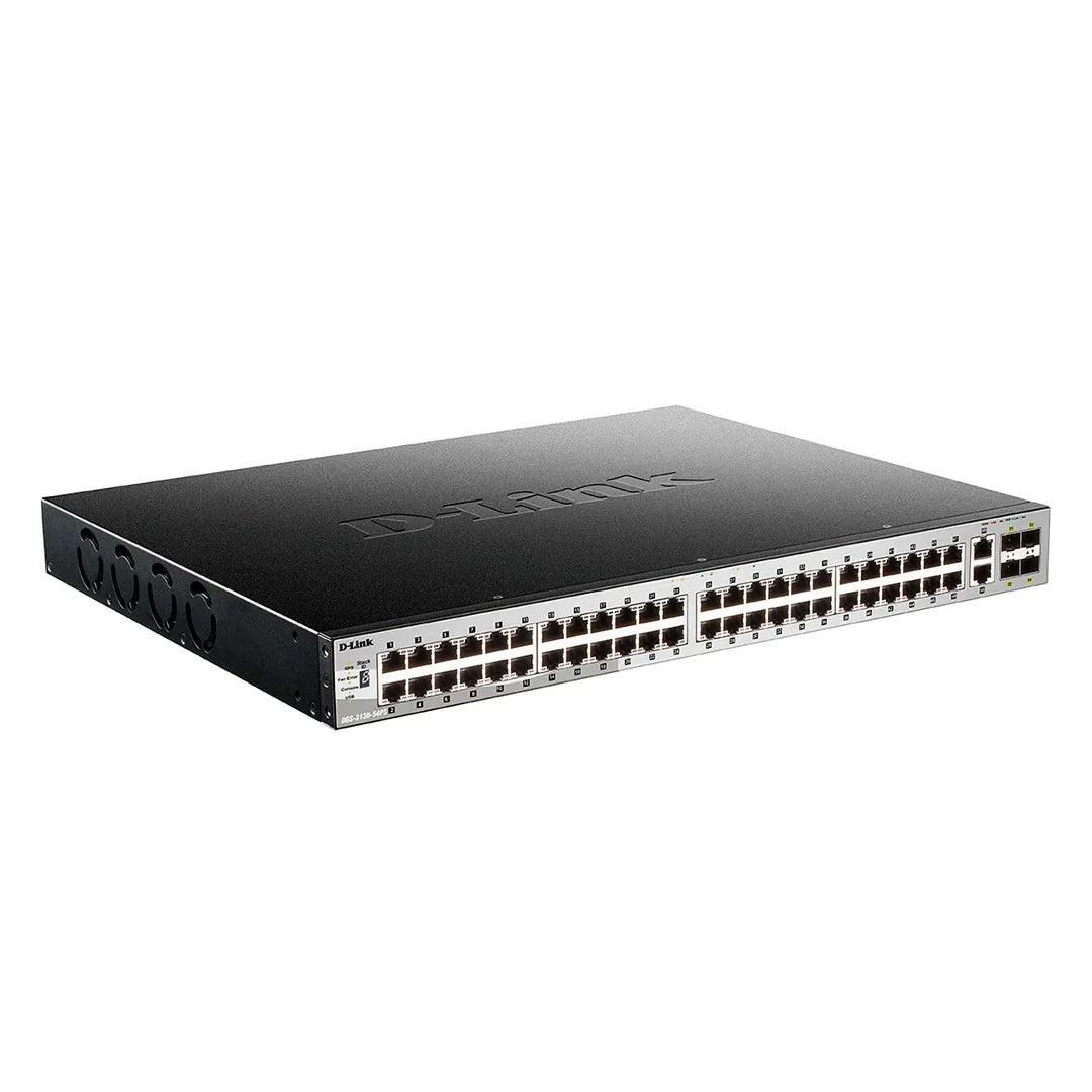 D-LINK DGS-3130-54PS Switch administrable de 54 puertos 48 RJ45 GbE PoE + 2 x 10Gbase-T 10/100/1000baseT POE