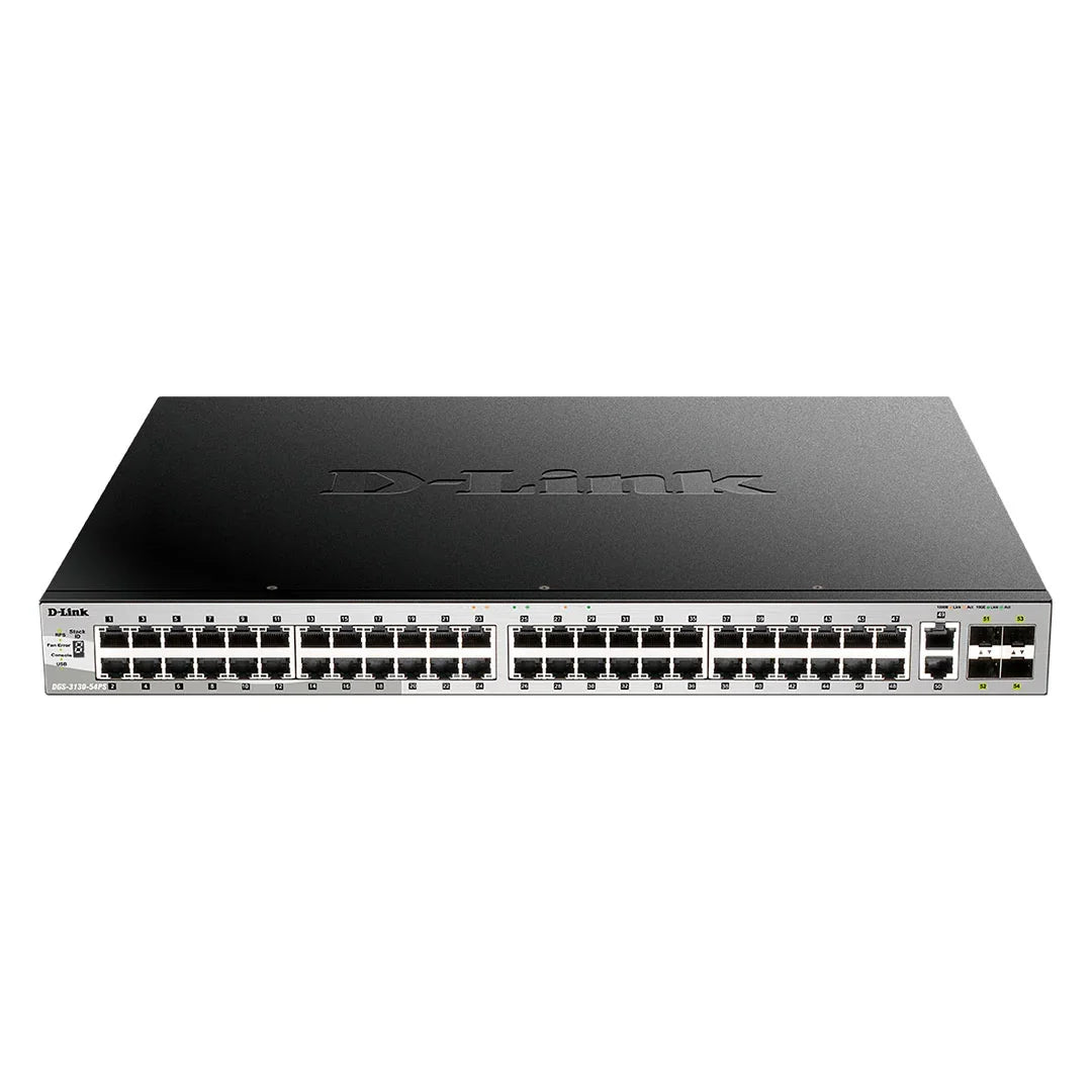 D-LINK DGS-3130-54PS Switch administrable de 54 puertos 48 RJ45 GbE PoE + 2 x 10Gbase-T 10/100/1000baseT POE