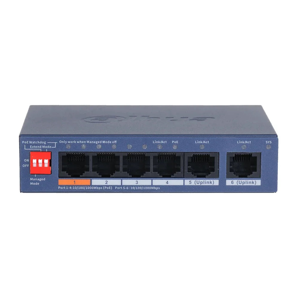 DAHUA CS4006-4GT-60 Switch administrable PoE de 4 puertos
