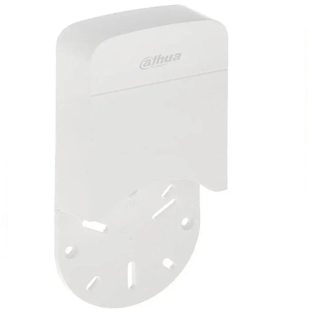 Soporte de montaje blanco para cámaras de seguridad Dahua, compatible con sistemas de videovigilancia.