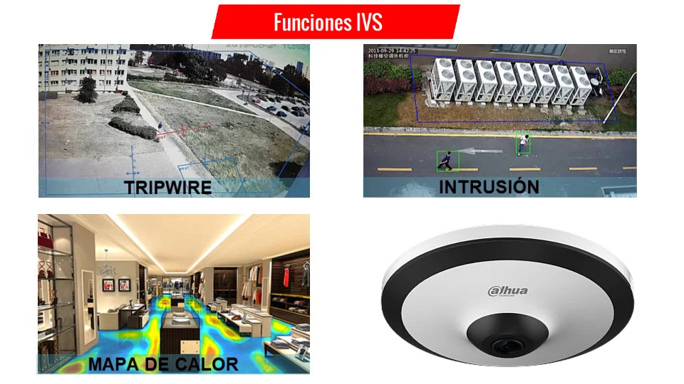 DAHUA IPC-EW5541-AS Cámara de Seguridad IP POE Fisheyes Ojo de Pez 2K 5MP 360º. Micrófono. Conteo de Personas. WIZMIND