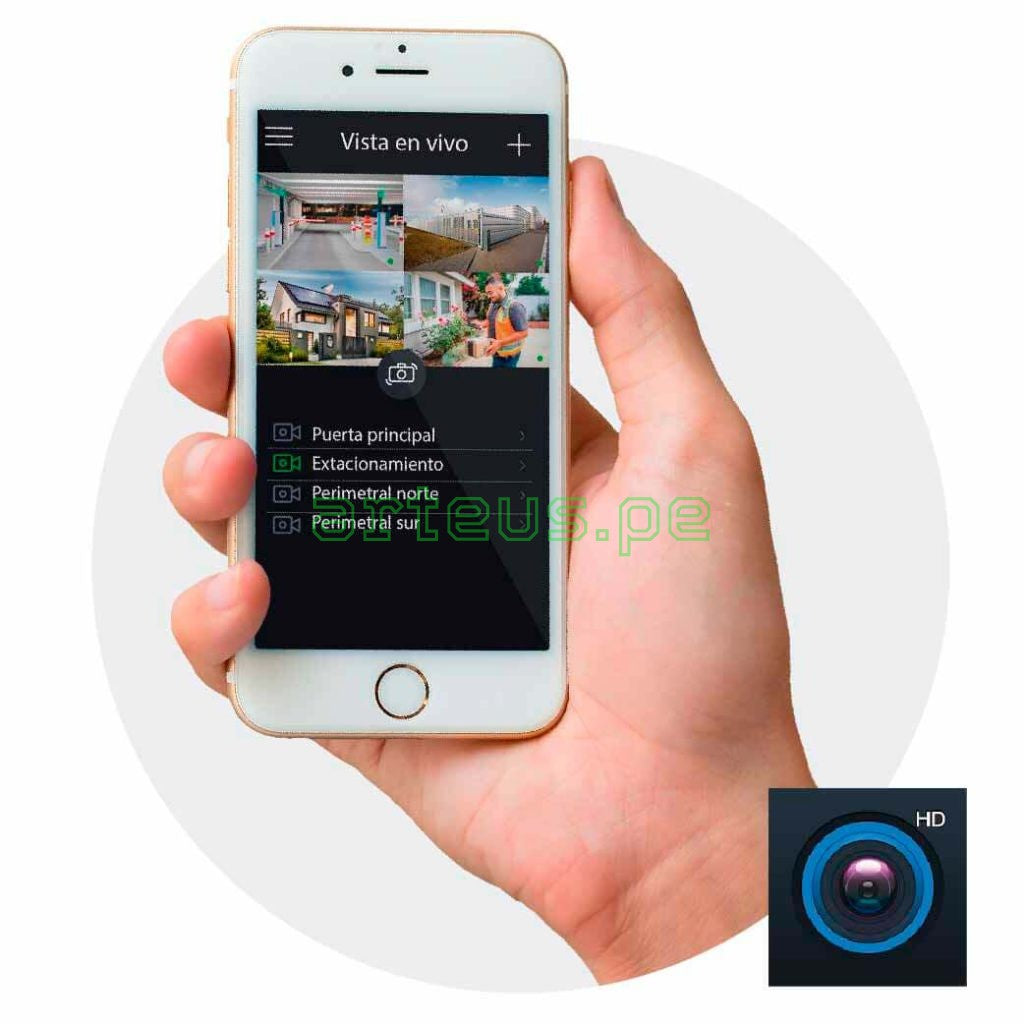 DAHUA DH-IPC-HFW3449T1-AS-PV TIOC Cámara de Seguridad IP POE 2K 4MP 2.8mm WDR, IP67. LED 40m. Micrófono y Parlante. WIZSENSE FULLCOLOR
