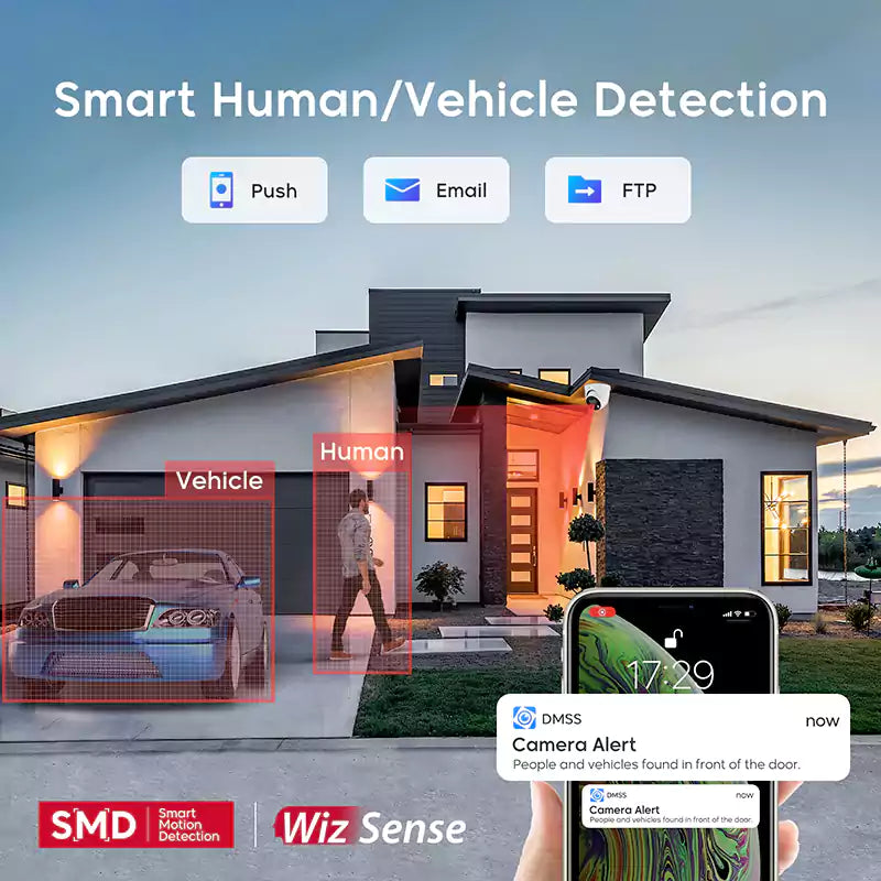 DAHUA SD3E405DB-GNY-A-PV1 Cámara de Seguridad IP POE 2K 4MP PTZ 360º 5X IR50/Led 30m Mic Parlante WIZSENSE