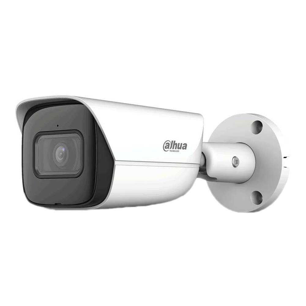 Cámara de videovigilancia tipo bullet blanca para seguridad electrónica y monitoreo