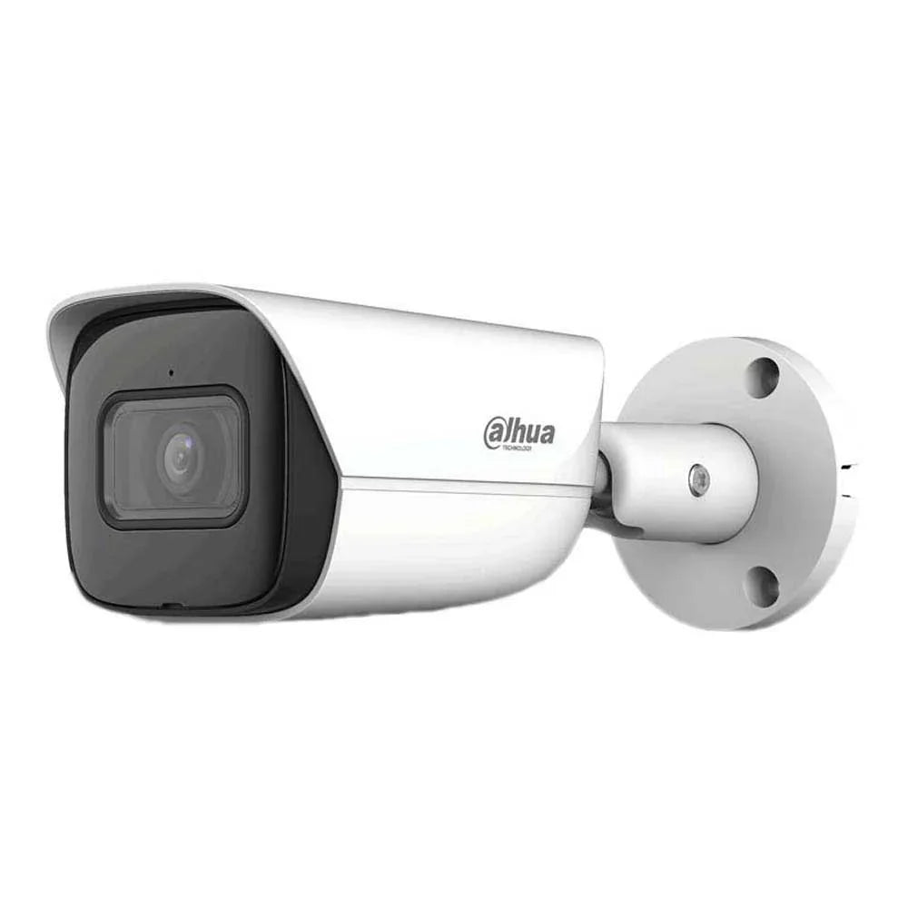 Cámara de videovigilancia tipo bullet blanca para seguridad electrónica y monitoreo