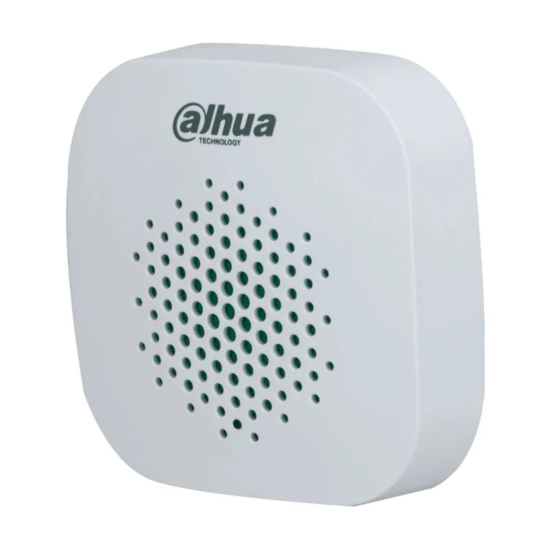 Sirena blanca de alarma Dahua para sistemas de seguridad electrónica