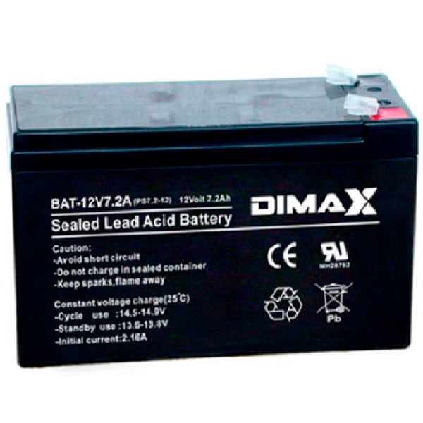 DIMAX BAT-12V7A, Batería seca 12v 7amp Recargable