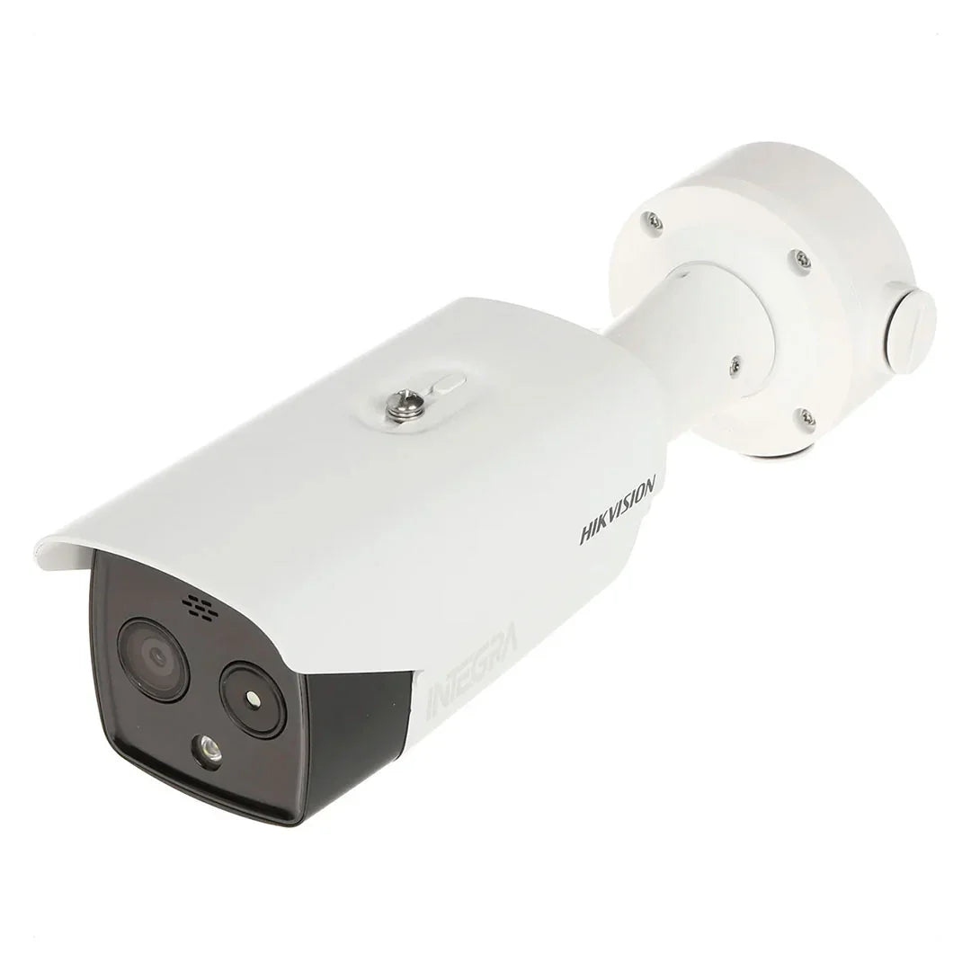 HIKVISION DS-2TD2617-6/QA Cámara de seguridad IP térmico y óptico 4MP tubo sirena y luz de alerta IR40