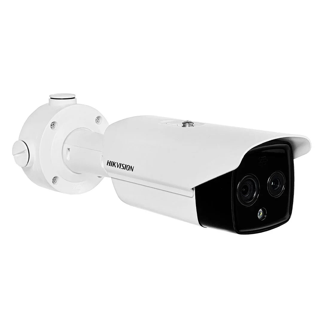 HIKVISION DS-2TD2617-6/QA Cámara de seguridad IP térmico y óptico 4MP tubo sirena y luz de alerta IR40