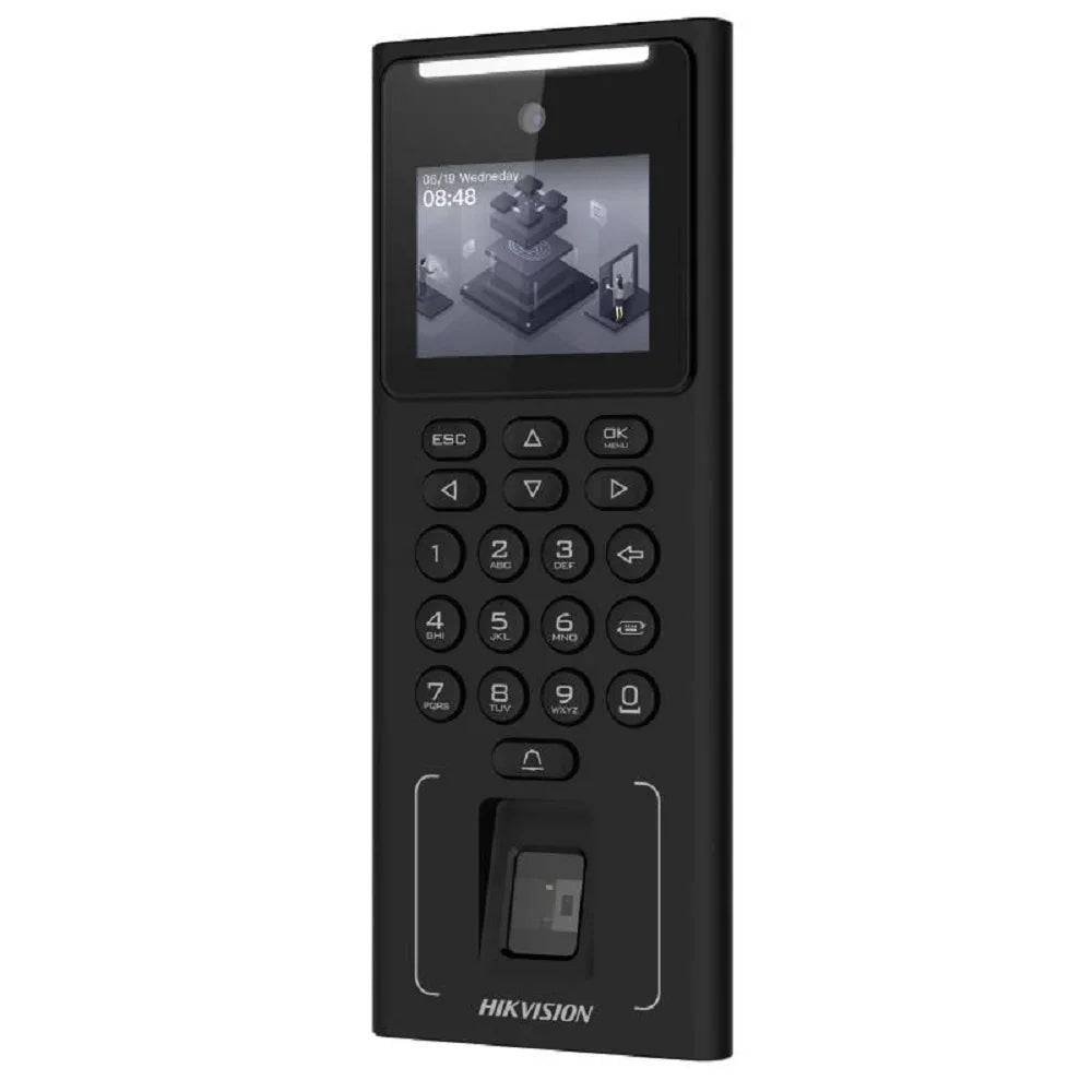 HIKVISION DS-K1T321EFX Control de Acceso y Asistencia 2MP 2.4" con lector de Rostro Huella Tarjeta PIN