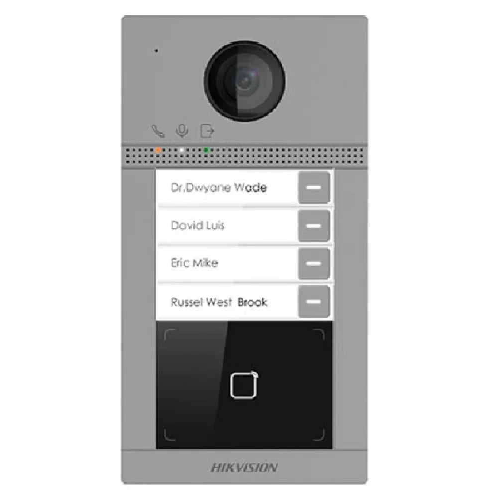 HIKVISION DS-KV8413-WME1 Portero Frente de Calle IP PoE HD 4 Botones Multidepartamentos
