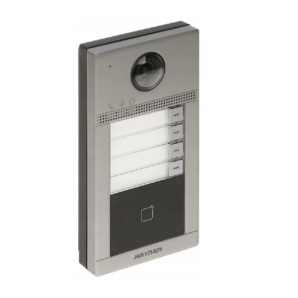 HIKVISION DS-KV8413-WME1 Portero Frente de Calle IP PoE HD 4 Botones Multidepartamentos