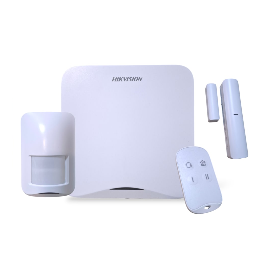 HIKVISION DS-PA201PS-KIT-16WB/A-LA AX HOME Kit de Alarma 4G 16Zonas: Panel, PIR, Magnético y Llavero