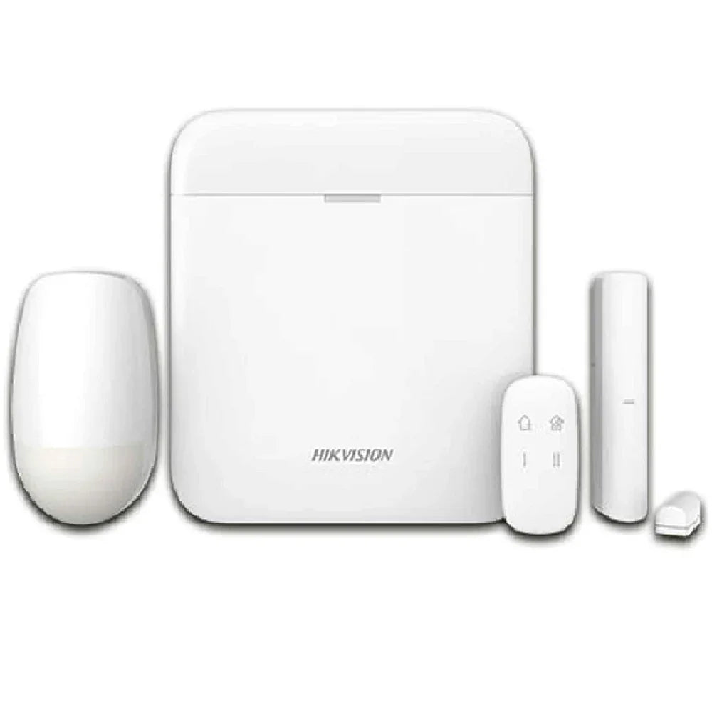 HIKVISION DS-PWA48-KIT-WB Kit de Alarma Inalámbrico 48 Zonas: Panel PIR Magnético Pulsador