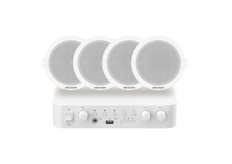 HIKVISION DS-QAE0KA60206-4 Kit de Amplificador de Audio + 4 Altavoces