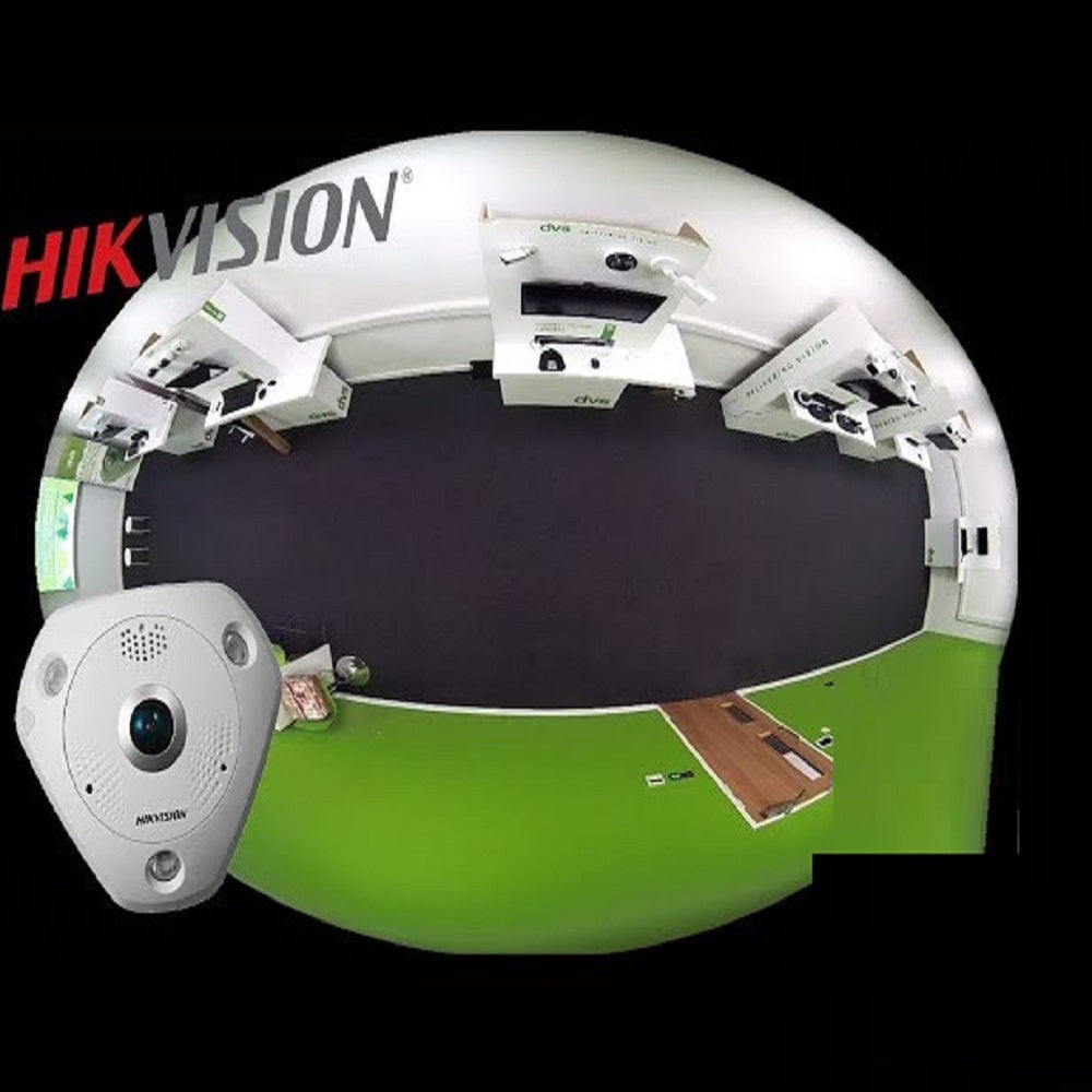 HIKVISION DS-2CD6365G0-IVS Cámara de seguridad IP 6MP ojo de pez 360º IR15