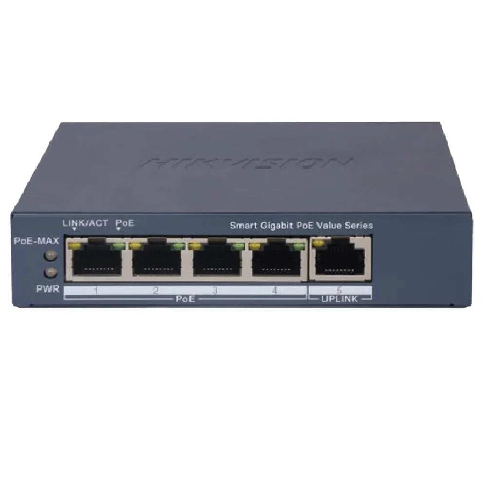 HIKVISION DS-3E1505P-EI/M Switch Administrable PoE 4 Puertos Gigabit 1Uplink 45w