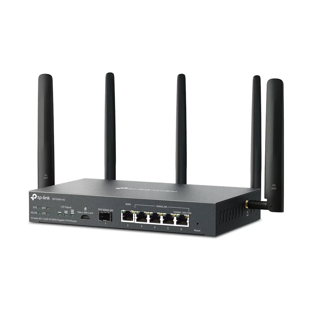 TP-LINK ER706WP-4G Router VPN Gigabit 4G+ Cat6 Wi-Fi 6 AX3000