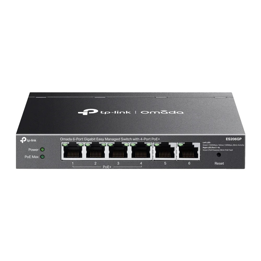 TP-LINK ES206GP Switch 6 Puertos Gigabit Easy con 4 puertos PoE+