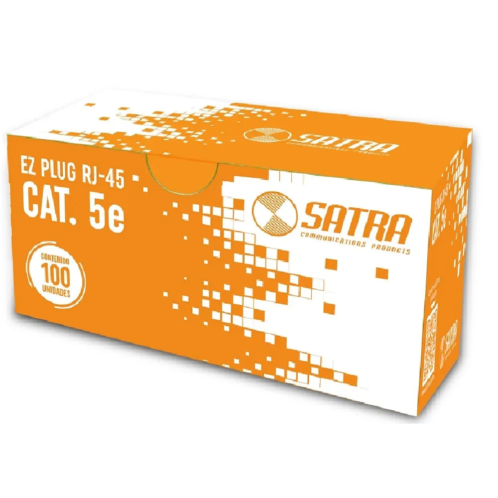 SATRA 0101040002 Conector EZ Plug RJ45 Cat5e Caja de 100 unidades