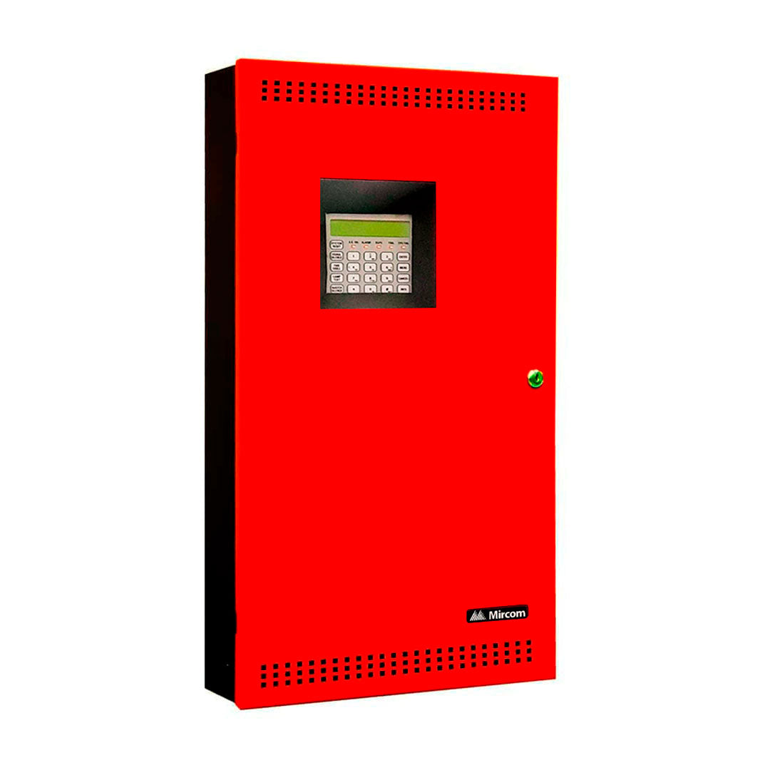 MIRCOM FA-301-12DDR Panel de alarma contra incendio convencional 12 zonas con pantalla LCD