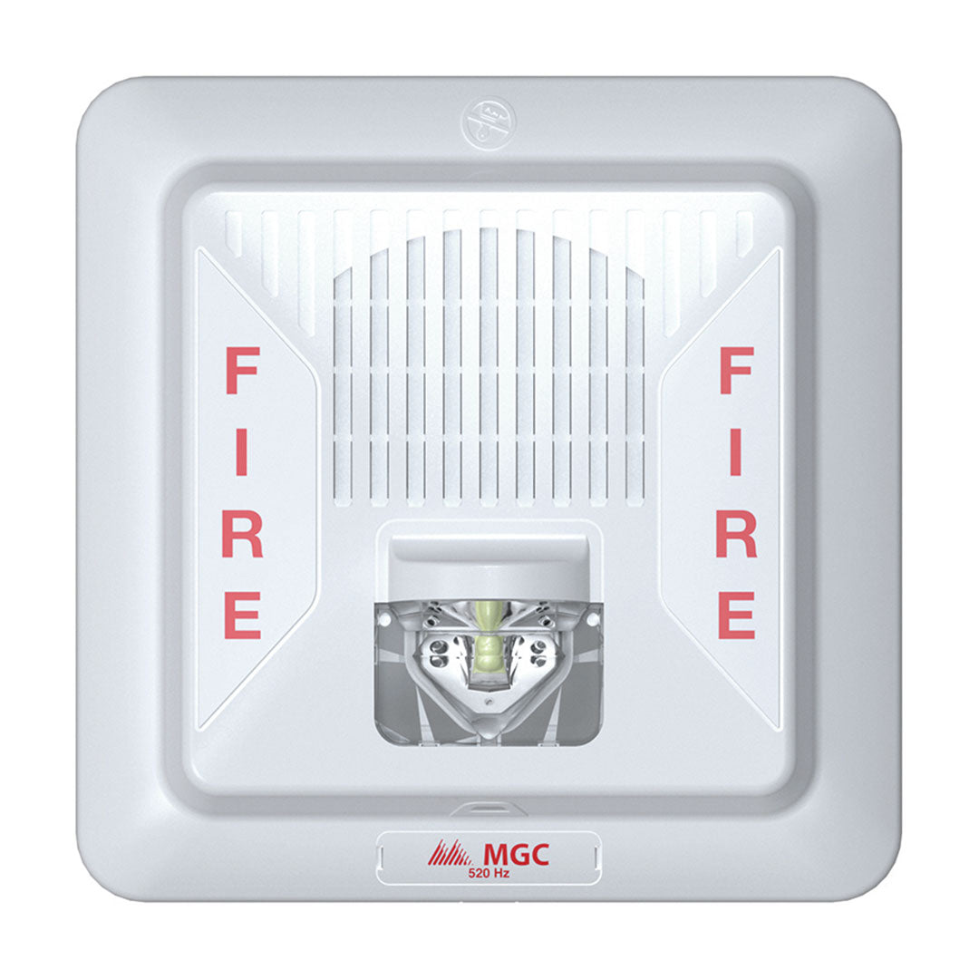 MIRCOM FHS-400C-WW Sirena con luz estrobo 24v montaje en techo blanco